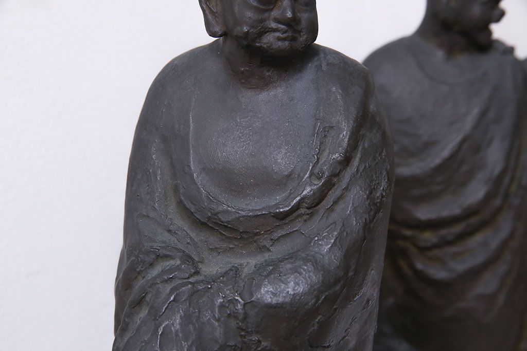 アンティーク雑貨　古民具・骨董　横江嘉純　ブロンズ像(僧侶、坊主、置物)