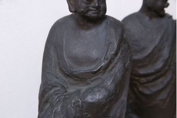 アンティーク雑貨　古民具・骨董　横江嘉純　ブロンズ像(僧侶、坊主、置物)