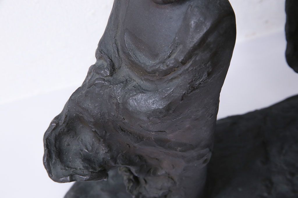 アンティーク雑貨　古民具・骨董　横江嘉純　ブロンズ像(僧侶、坊主、置物)