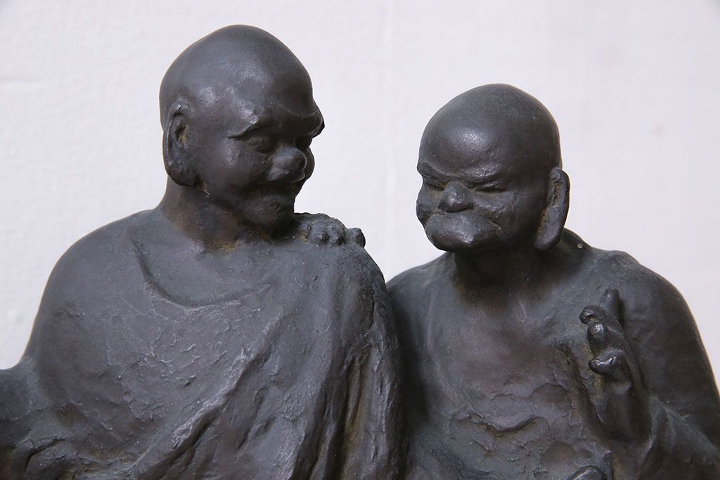 アンティーク雑貨　古民具・骨董　横江嘉純　ブロンズ像(僧侶、坊主、置物)