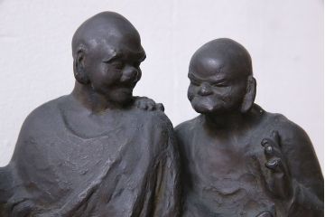 アンティーク雑貨　古民具・骨董　横江嘉純　ブロンズ像(僧侶、坊主、置物)