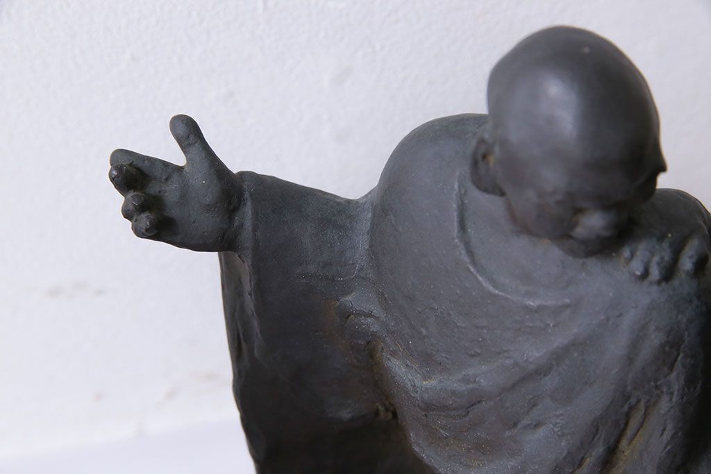 アンティーク雑貨　古民具・骨董　横江嘉純　ブロンズ像(僧侶、坊主、置物)