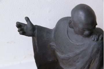 アンティーク雑貨　古民具・骨董　横江嘉純　ブロンズ像(僧侶、坊主、置物)