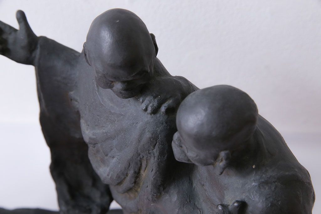 アンティーク雑貨　古民具・骨董　横江嘉純　ブロンズ像(僧侶、坊主、置物)