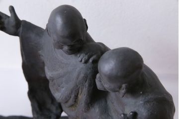 アンティーク雑貨　古民具・骨董　横江嘉純　ブロンズ像(僧侶、坊主、置物)