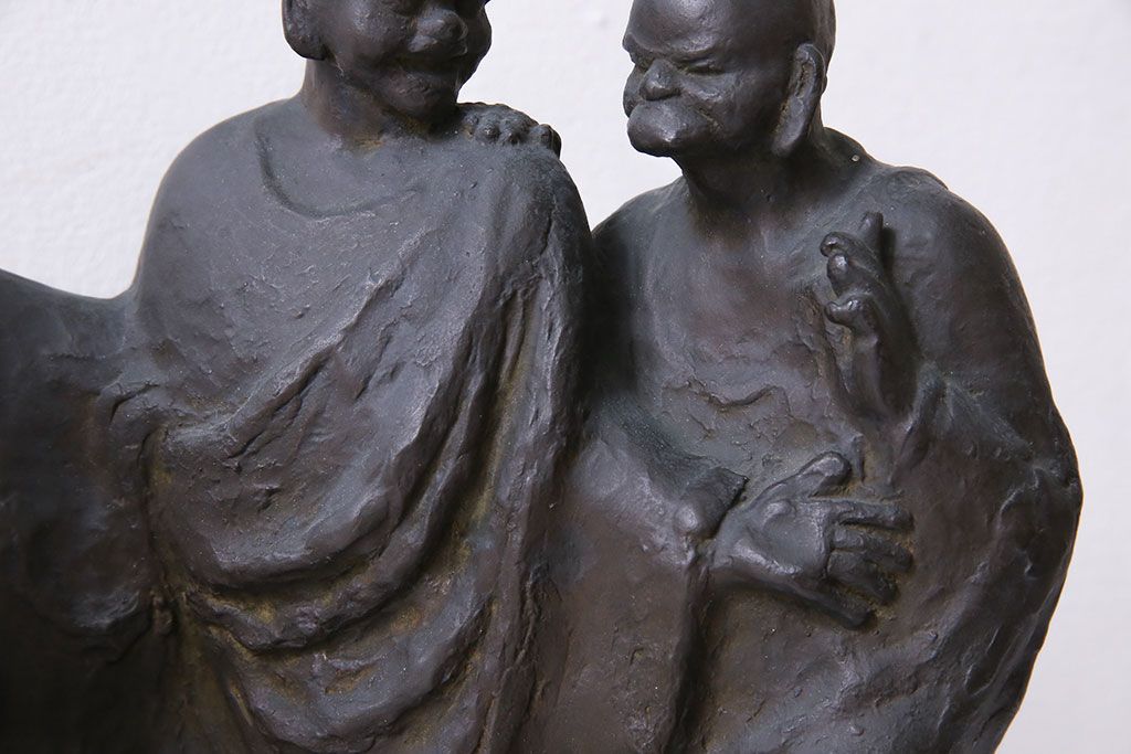 アンティーク雑貨　古民具・骨董　横江嘉純　ブロンズ像(僧侶、坊主、置物)