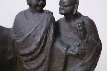 アンティーク雑貨　古民具・骨董　横江嘉純　ブロンズ像(僧侶、坊主、置物)