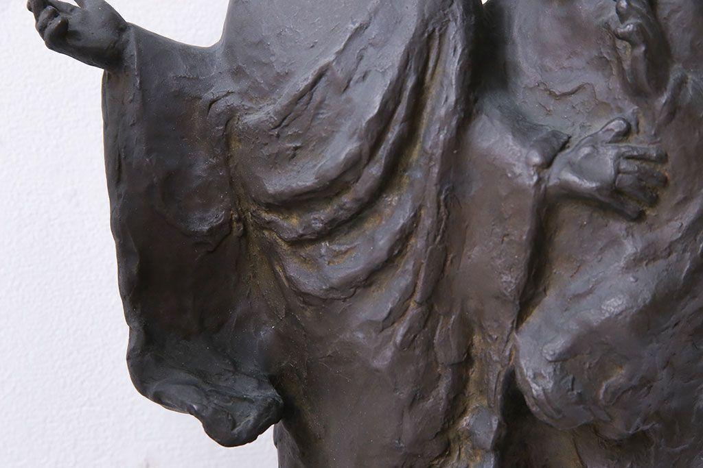 アンティーク雑貨　古民具・骨董　横江嘉純　ブロンズ像(僧侶、坊主、置物)