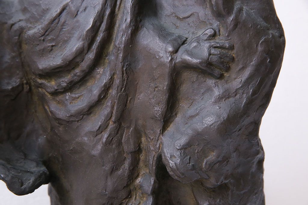 アンティーク雑貨　古民具・骨董　横江嘉純　ブロンズ像(僧侶、坊主、置物)