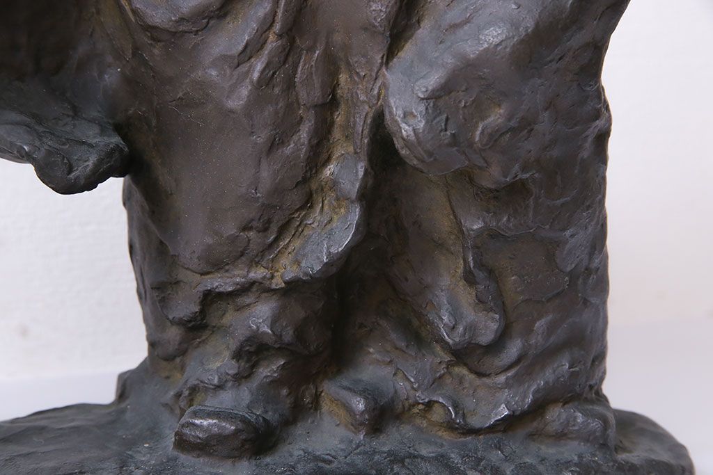 アンティーク雑貨　古民具・骨董　横江嘉純　ブロンズ像(僧侶、坊主、置物)