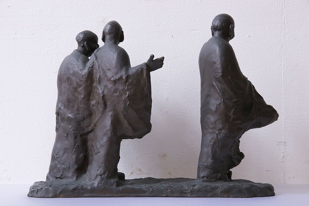 アンティーク雑貨　古民具・骨董　横江嘉純　ブロンズ像(僧侶、坊主、置物)