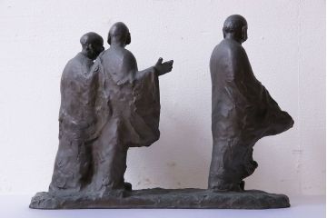 アンティーク雑貨　古民具・骨董　横江嘉純　ブロンズ像(僧侶、坊主、置物)