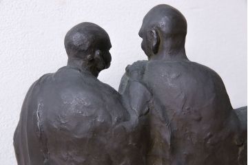 アンティーク雑貨　古民具・骨董　横江嘉純　ブロンズ像(僧侶、坊主、置物)