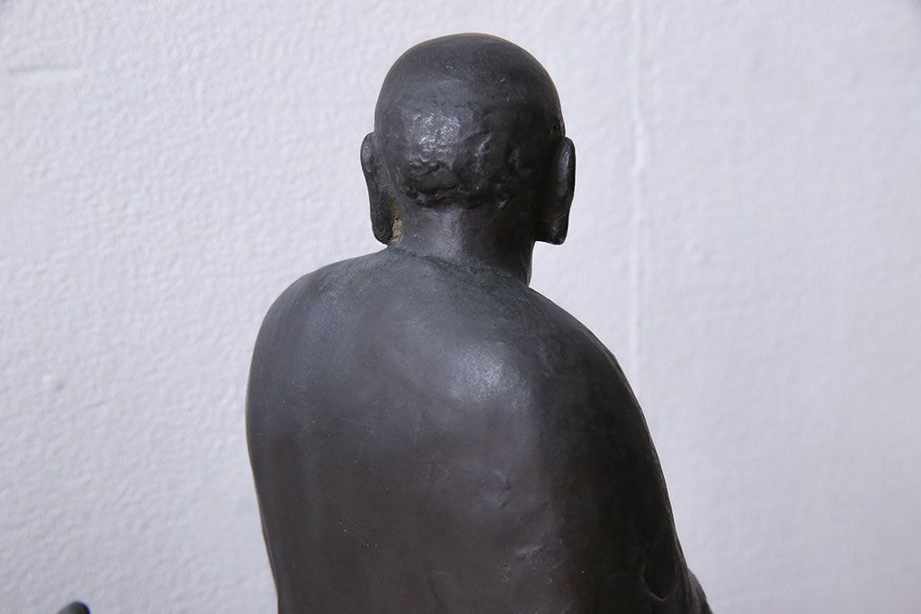 アンティーク雑貨　古民具・骨董　横江嘉純　ブロンズ像(僧侶、坊主、置物)