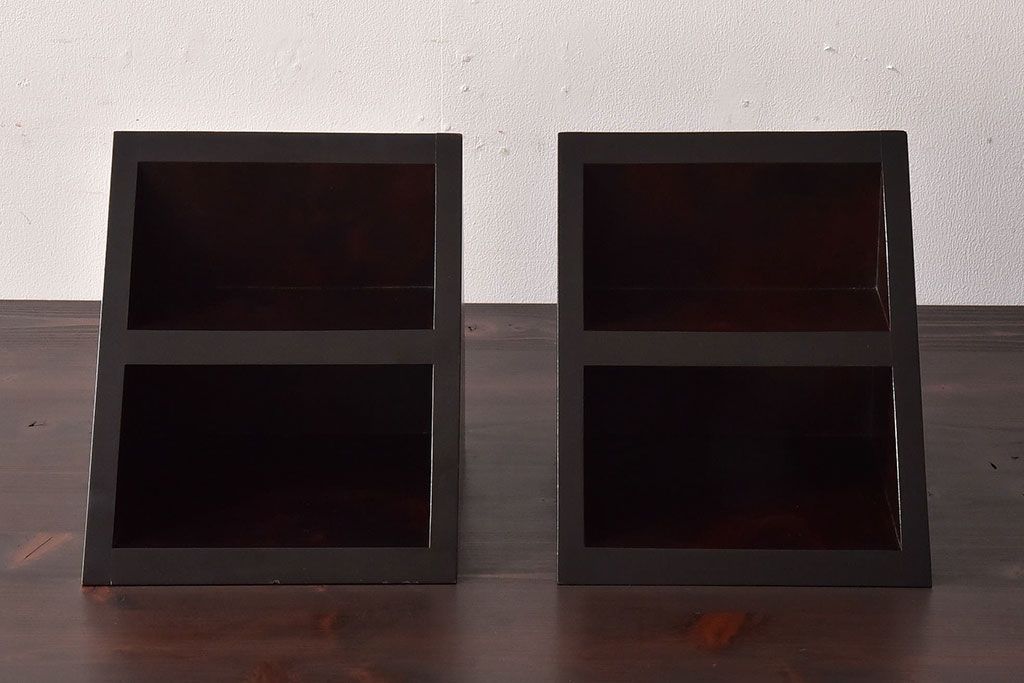 アンティーク雑貨　中古　北海道民芸家具　小さな飾り棚(花台、ディスプレイ台)2個セット