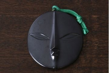 アンティーク雑貨　信楽焼　日本万国博覧会記念「太陽の顔」・外箱付き