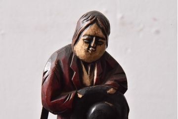 アンティーク雑貨　レトロ　味わい深い風合いの人形付きブックエンド2個セット