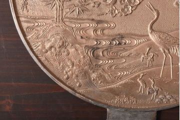 アンティーク雑貨　和製アンティーク　津田薩摩守　藤原　明治大正期　古い銅鏡(古鏡)2点