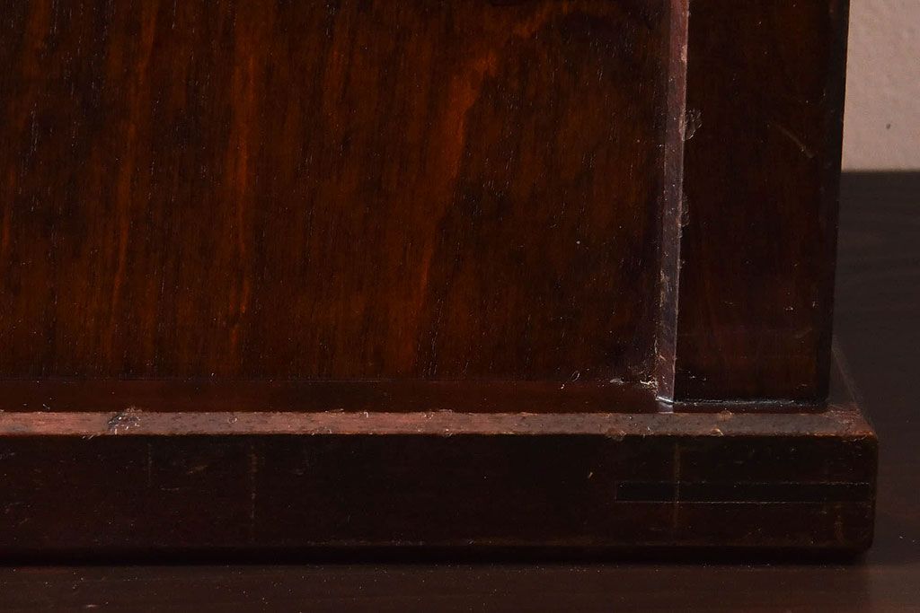 アンティーク雑貨　中古　北海道民芸家具　シックな色合いの屑箱(ごみ箱)(1)