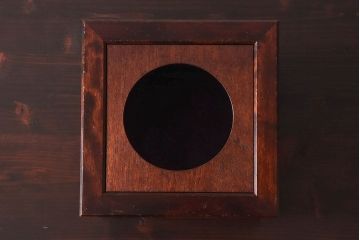 アンティーク雑貨　中古　北海道民芸家具　シックな色合いの屑箱(ごみ箱)(2)