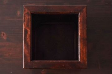 アンティーク雑貨　中古　北海道民芸家具　シックな色合いの屑箱(ごみ箱)(2)