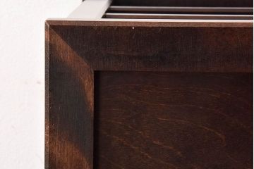 アンティーク雑貨　中古　北海道民芸家具　シックな色合いの屑箱(ごみ箱)(2)