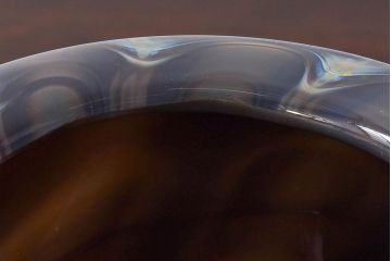 アンティーク雑貨　由水常雄　滑らかな色と質感が美しい　銀燿ガラス水指(埋木)