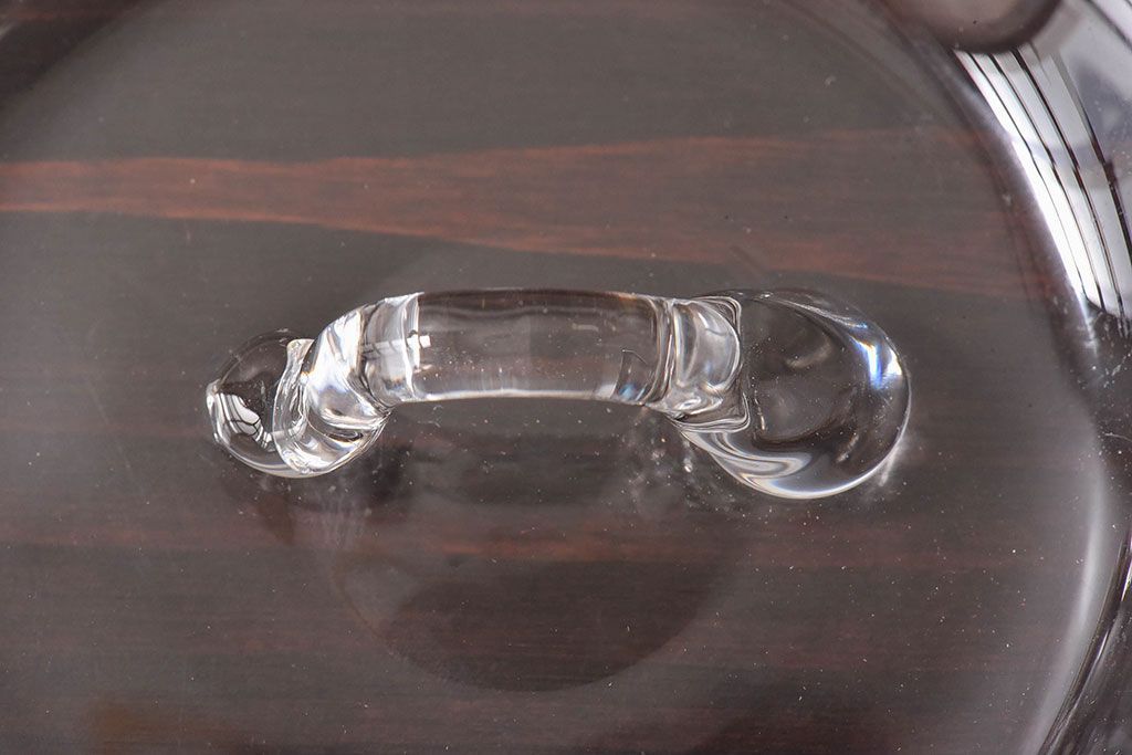 アンティーク雑貨　由水常雄　滑らかな色と質感が美しい　銀燿ガラス水指(埋木)