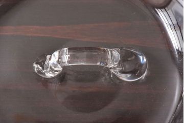 アンティーク雑貨　由水常雄　滑らかな色と質感が美しい　銀燿ガラス水指(埋木)