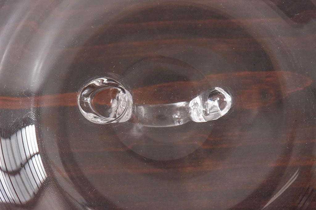 アンティーク雑貨　由水常雄　滑らかな色と質感が美しい　銀燿ガラス水指(埋木)