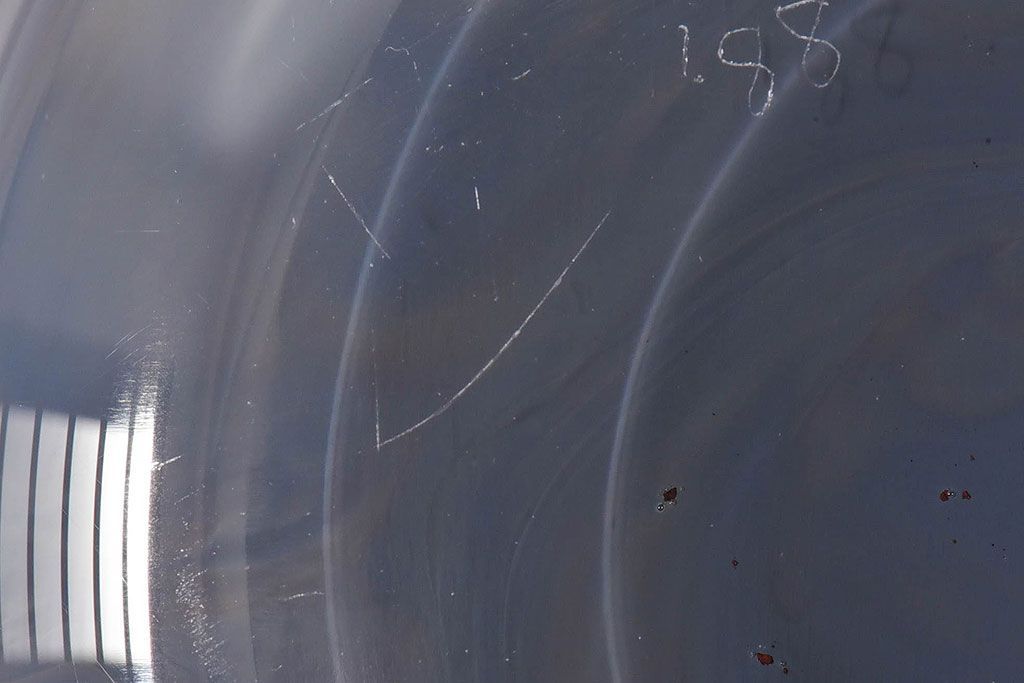 アンティーク雑貨　由水常雄　滑らかな色と質感が美しい　銀燿ガラス水指(埋木)