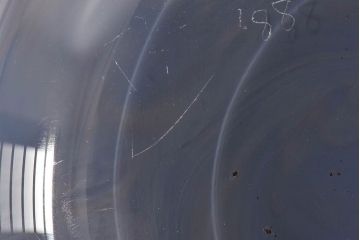 アンティーク雑貨　由水常雄　滑らかな色と質感が美しい　銀燿ガラス水指(埋木)