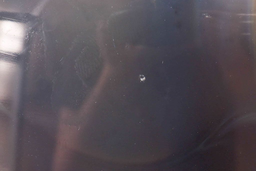 アンティーク雑貨　由水常雄　滑らかな色と質感が美しい　銀燿ガラス水指(埋木)