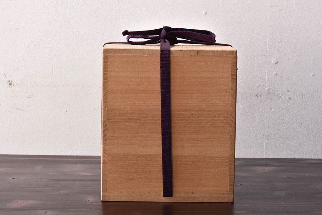 アンティーク雑貨　由水常雄　滑らかな色と質感が美しい　銀燿ガラス水指(埋木)