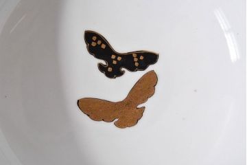 アンティーク雑貨　古民具・骨董　明治期　久谷色絵　金彩　華やかな蓋付き菓子鉢