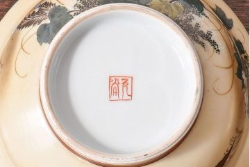 アンティーク雑貨　古民具・骨董　明治期　久谷色絵　金彩　華やかな蓋付き菓子鉢