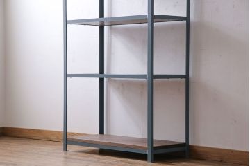 ラフジュオリジナル　落ち着いた色合いのアイアンラック(飾り棚、陳列棚)