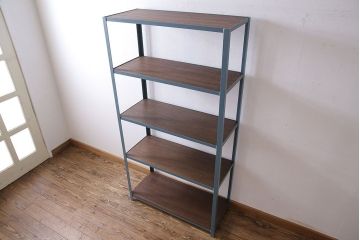 ラフジュオリジナル　落ち着いた色合いのアイアンラック(飾り棚、陳列棚)