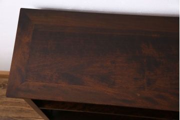 中古　松本民芸家具　深みのある色合いでシックな雰囲気漂う書棚(本棚、飾り棚)