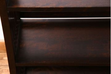 中古　松本民芸家具　深みのある色合いでシックな雰囲気漂う書棚(本棚、飾り棚)