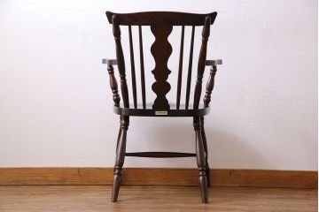 中古　北海道民芸家具　絶版品　シックで品のあるデザインのアームチェア(椅子、ダイニングチェア)