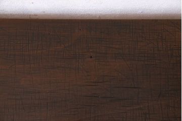 レトロ家具　昭和レトロ　天板一枚板　木の質感が味わい深い朴の木の鉄脚テーブル(飾り台)