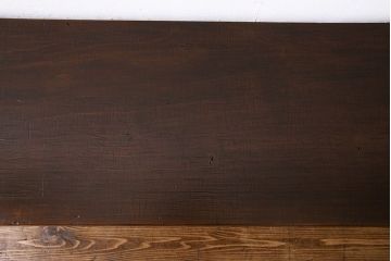 レトロ家具　昭和レトロ　天板一枚板　木の質感が味わい深い朴の木の鉄脚テーブル(飾り台)