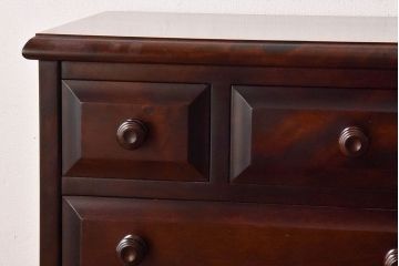 中古　北海道民芸家具　絶版品　赤みがかった色合いが魅力的な小引き出し(整理箱、チェスト)(2)