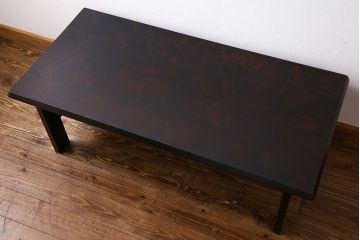 中古　北海道民芸家具　濃い色合いと滑らかな質感が魅力的なセンターテーブル(リビングテーブル)