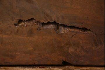 アンティーク雑貨　和製アンティーク　古い木の鉄脚ローテーブル(飾り台、テレビ台)(2)