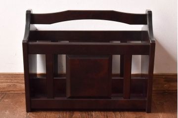 中古　北海道民芸家具　シックな雰囲気漂うマガジンラック