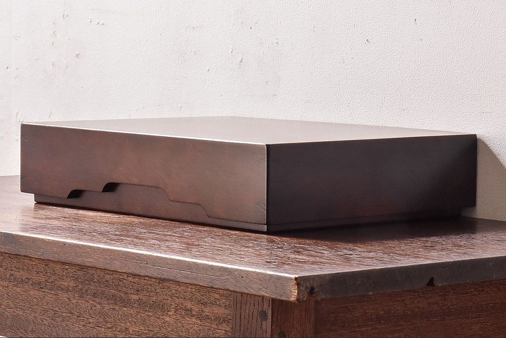 アンティーク雑貨　中古　北海道民芸家具　深みのある木の色合いが魅力的な書類箱(収納箱)