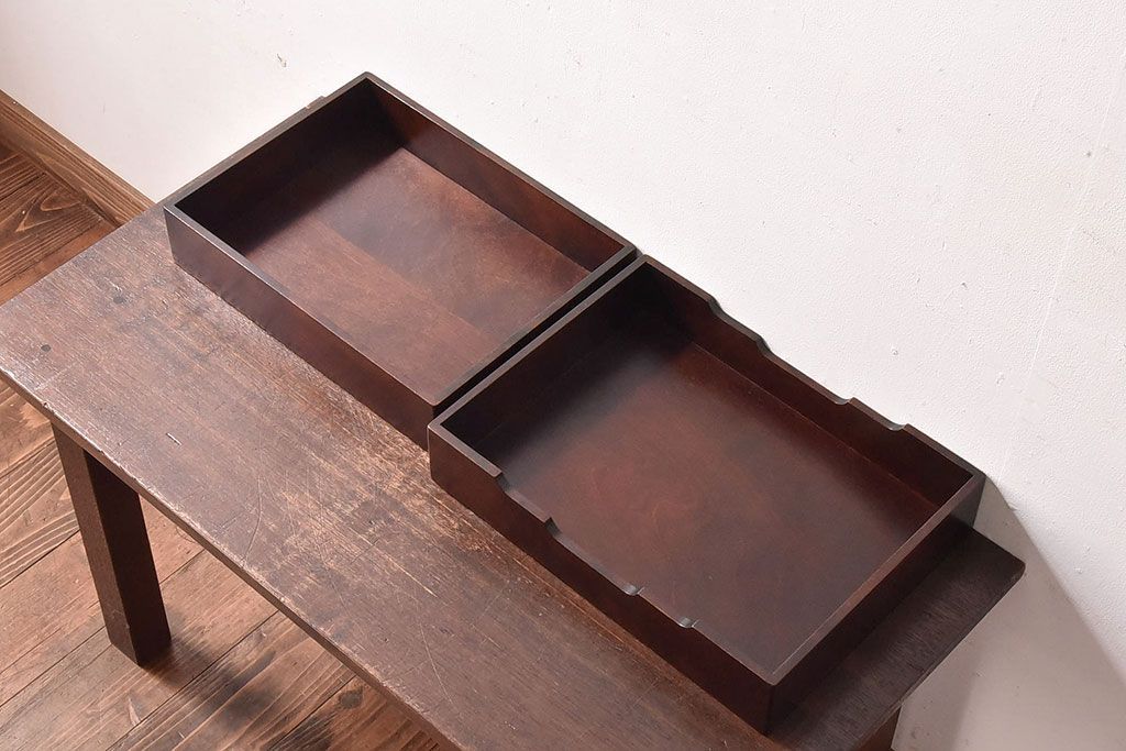 アンティーク雑貨　中古　北海道民芸家具　深みのある木の色合いが魅力的な書類箱(収納箱)