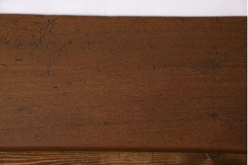 アンティーク家具　和製アンティーク　古いナラ材の鉄脚ローテーブル(飾り台)